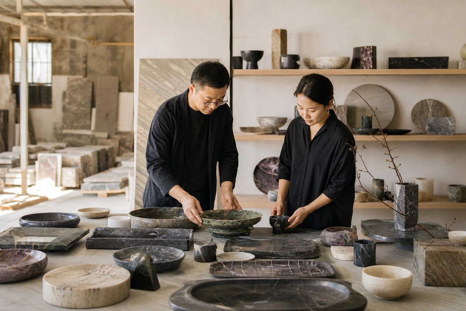 Representative illustration of natural stone collection curation
