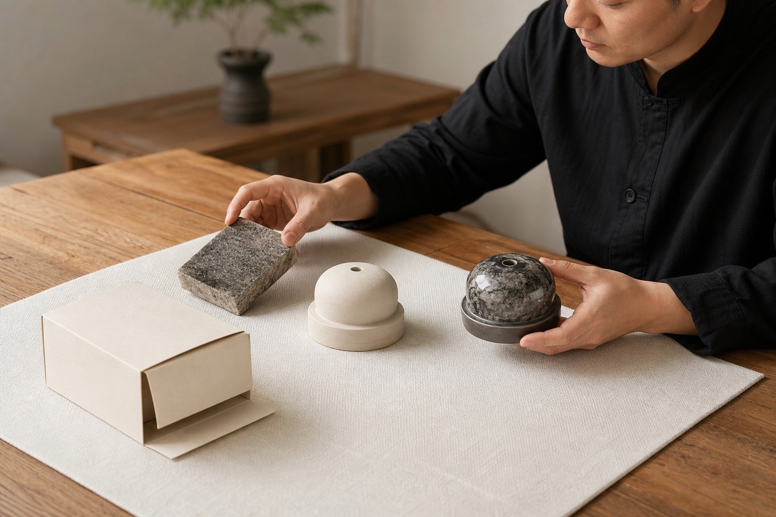 Product, prototype and packaging prepared for a professional buyer discussion