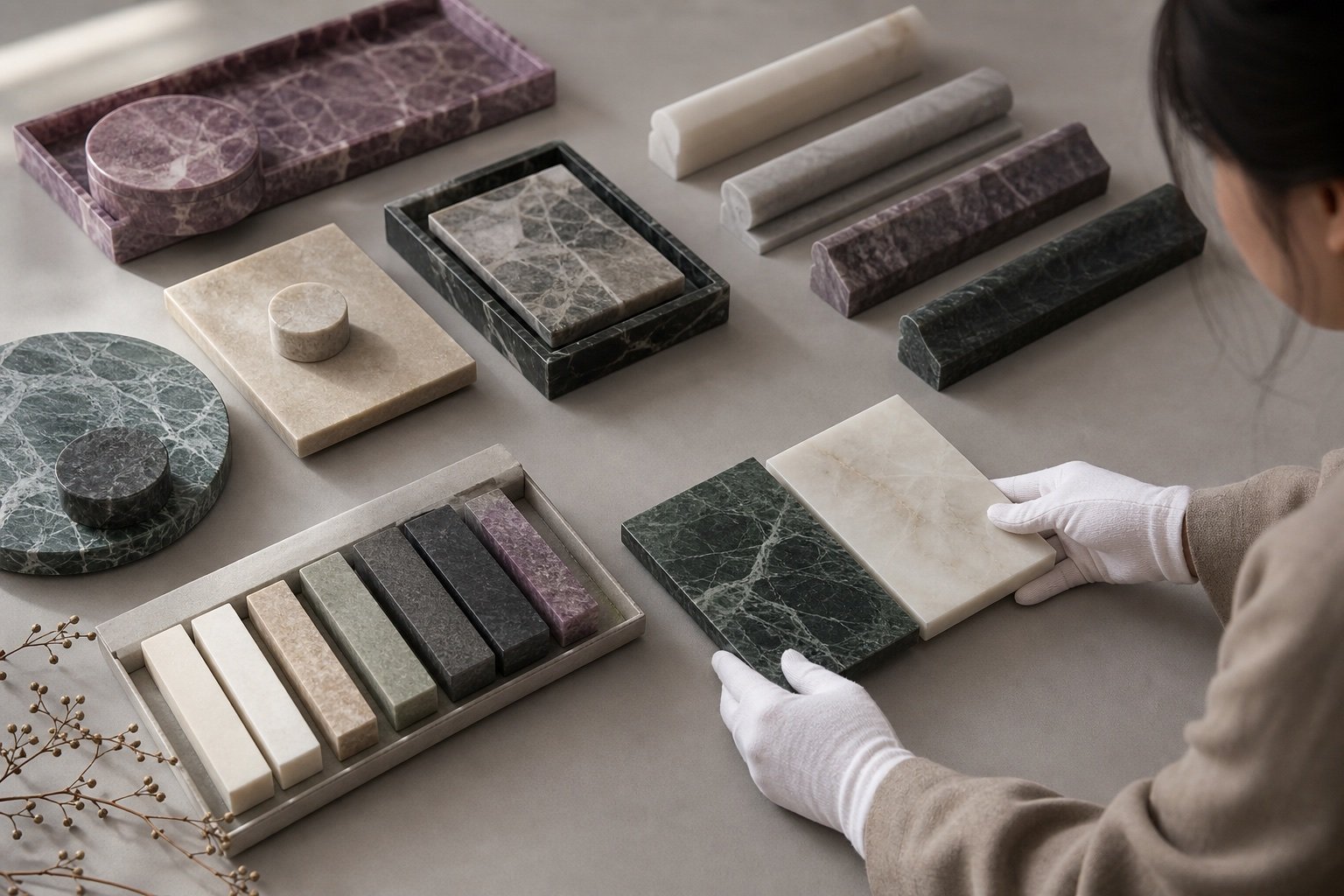 Representative illustration of natural stone and finish development