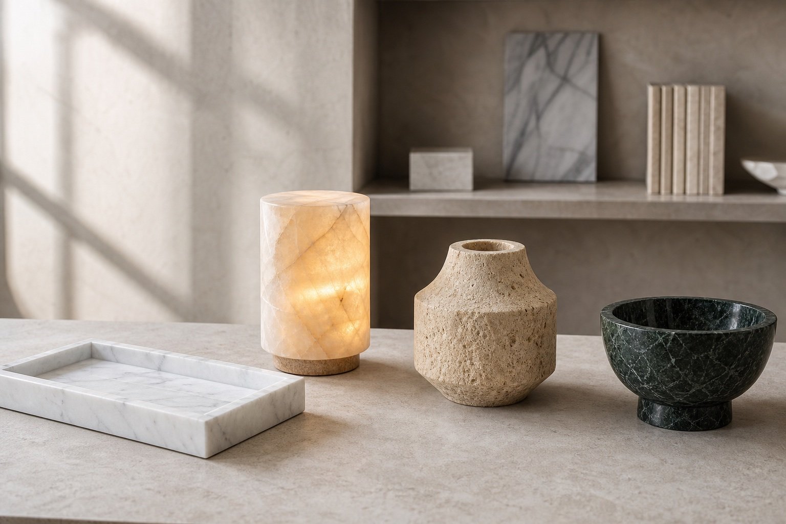 Representative stone product forms selected for different materials