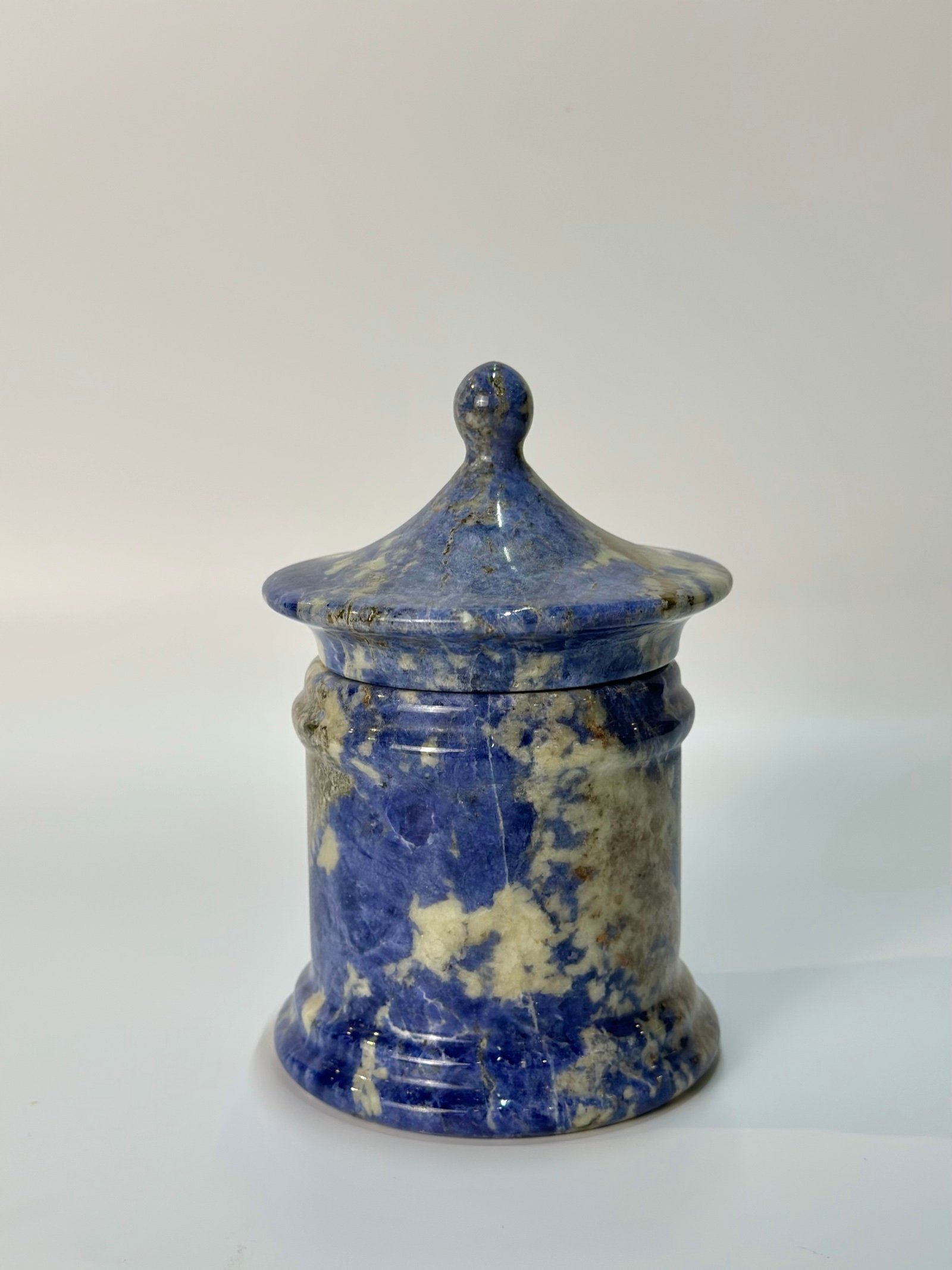 Blue Lidded Jar natural stone wholesale product