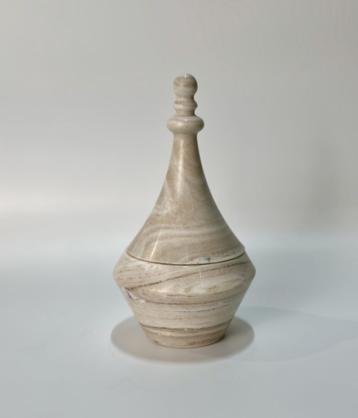 Cream Lidded Vase natural stone wholesale product