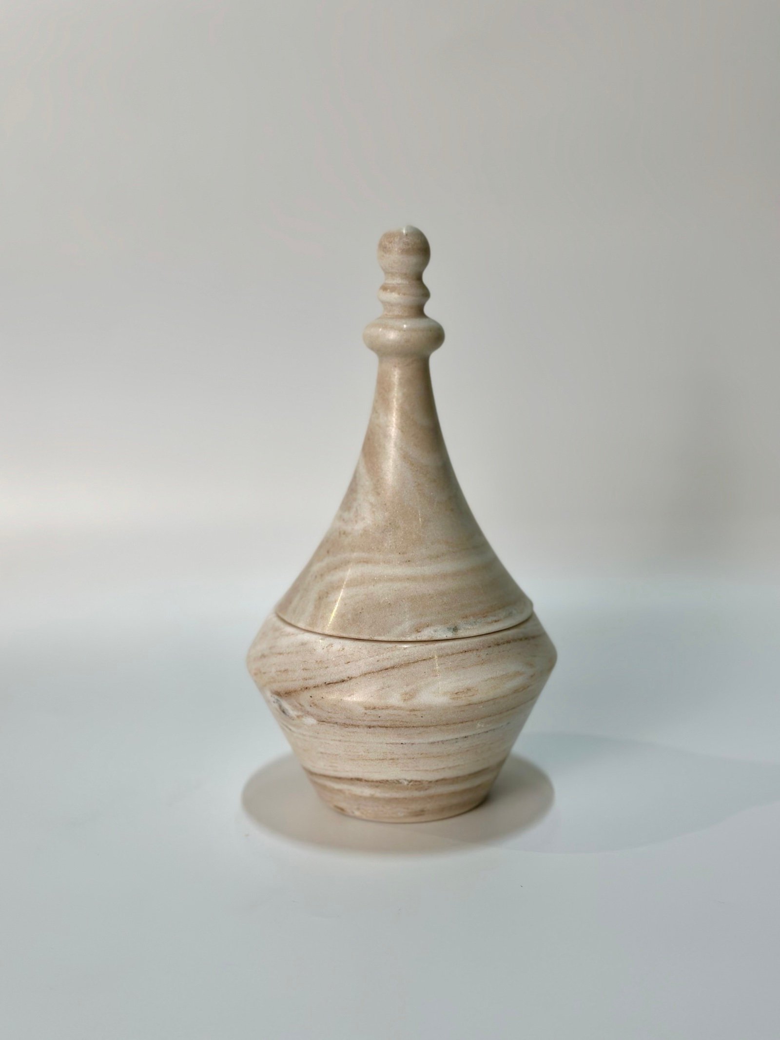 Cream Lidded Vase natural stone wholesale product