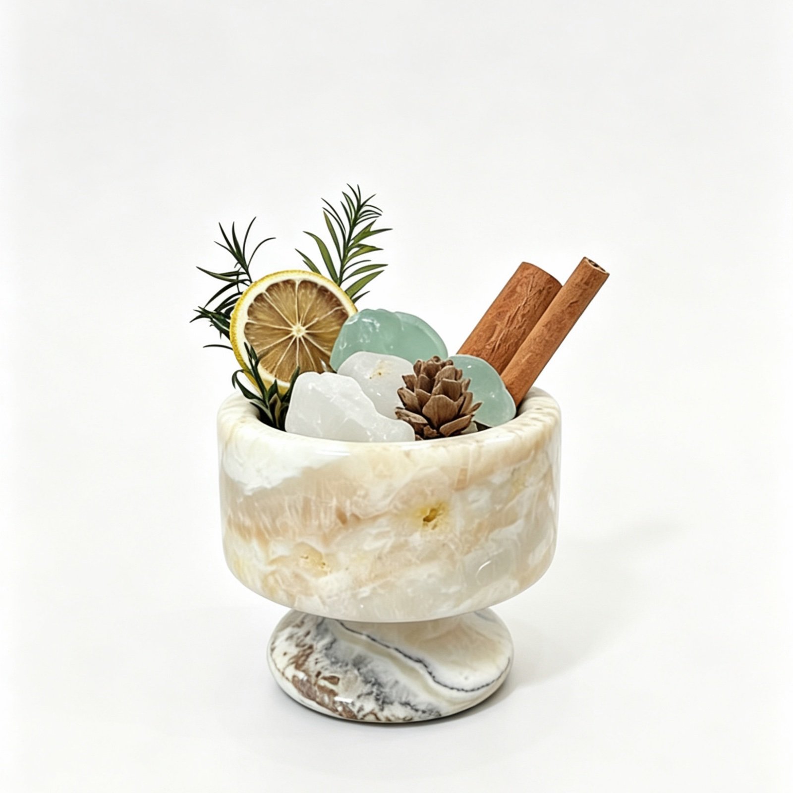 Decor Bowl With Botanicals natural stone wholesale product