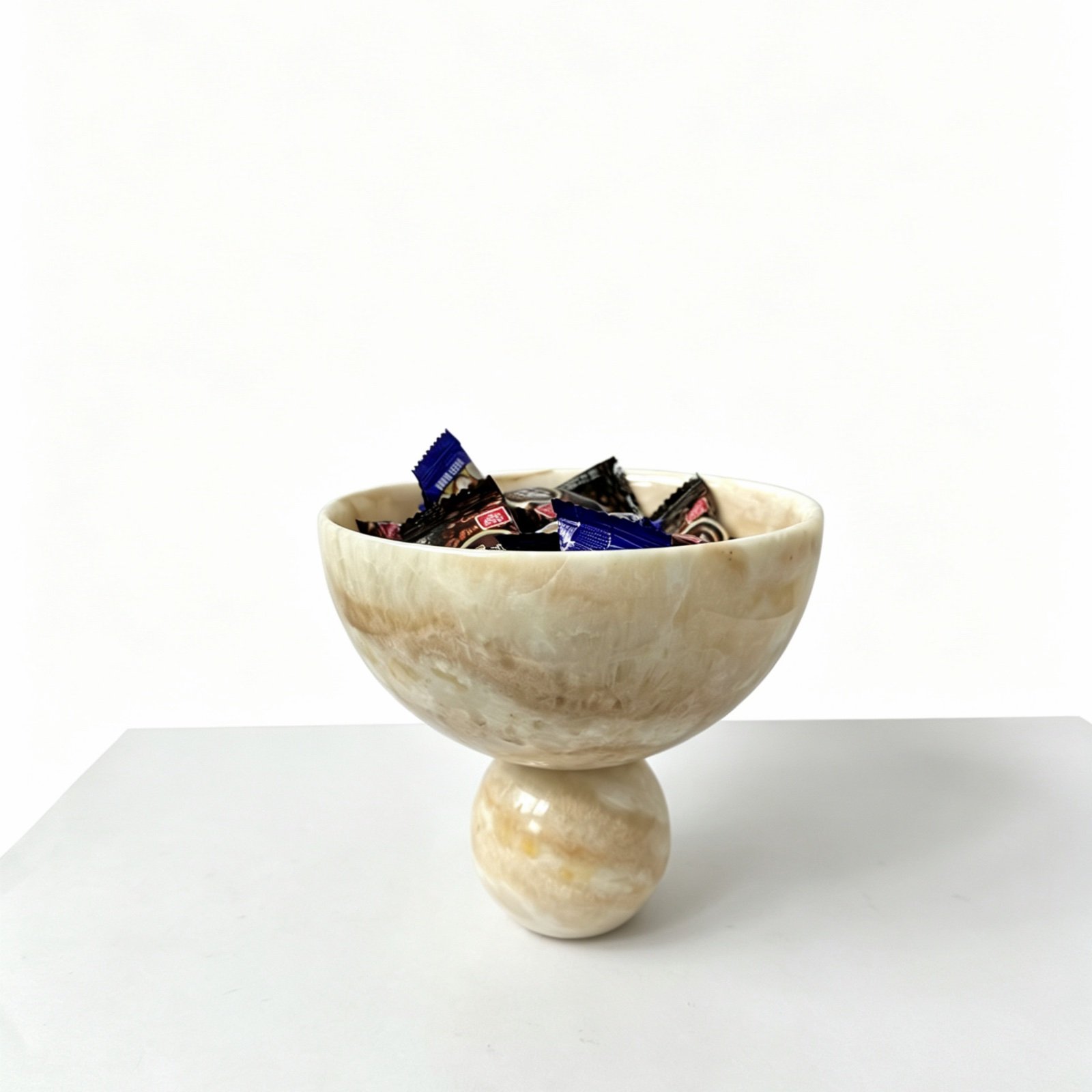Pedestal Bowl With Stones natural stone wholesale product