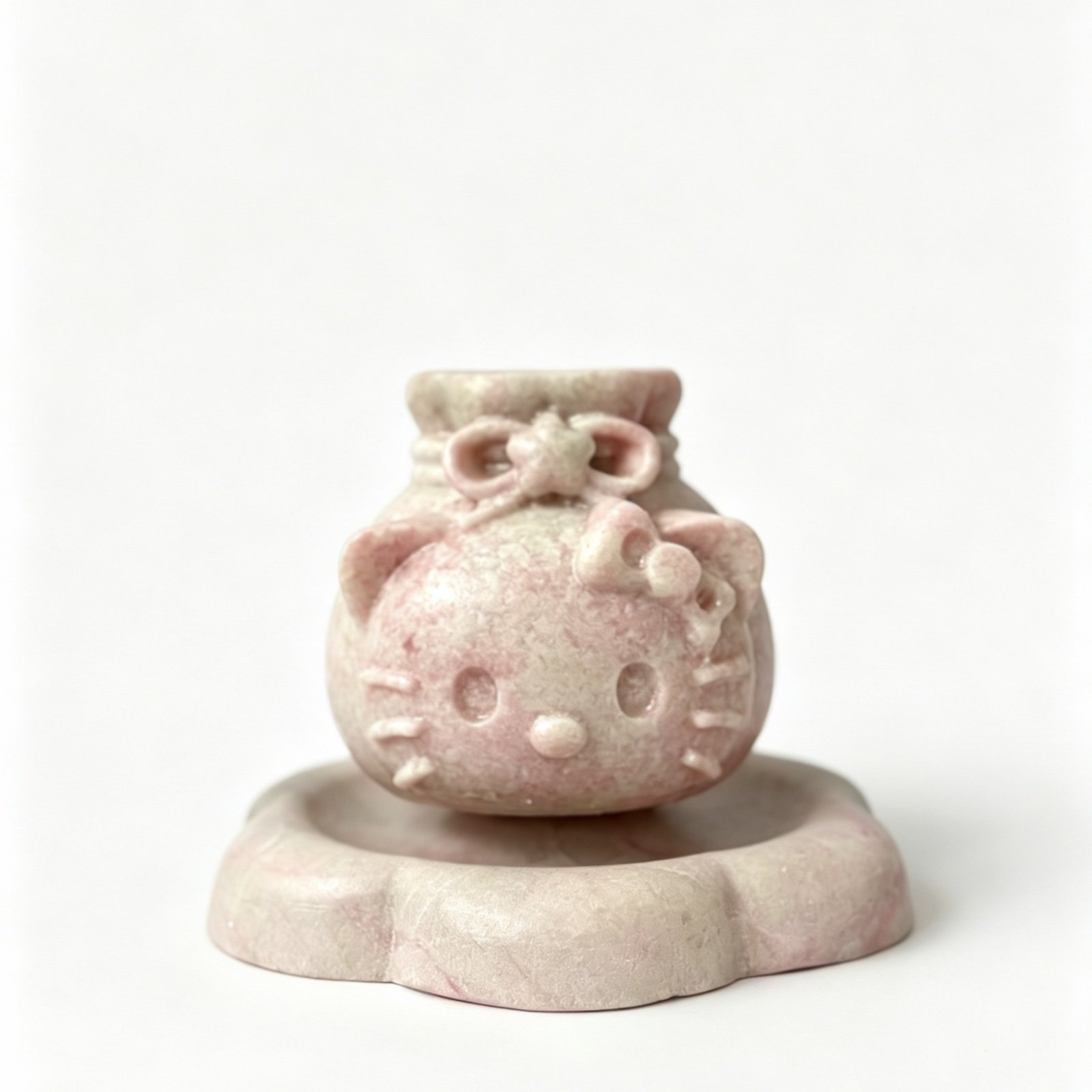 Pink Vase On Stone Base natural stone wholesale product