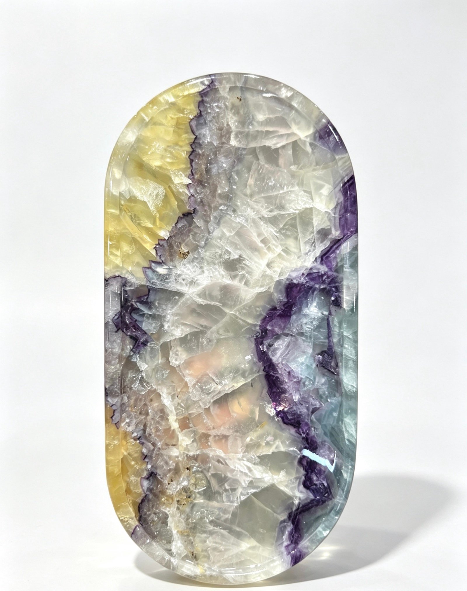 Purple Yellow Oval Plaque natural stone wholesale product