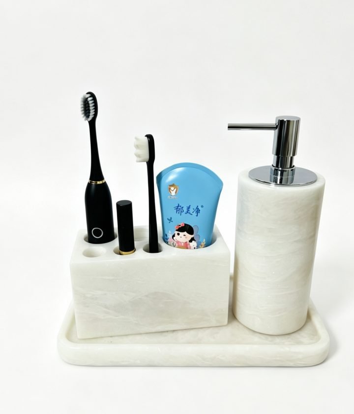 White Bathroom Accessory Set natural stone wholesale product