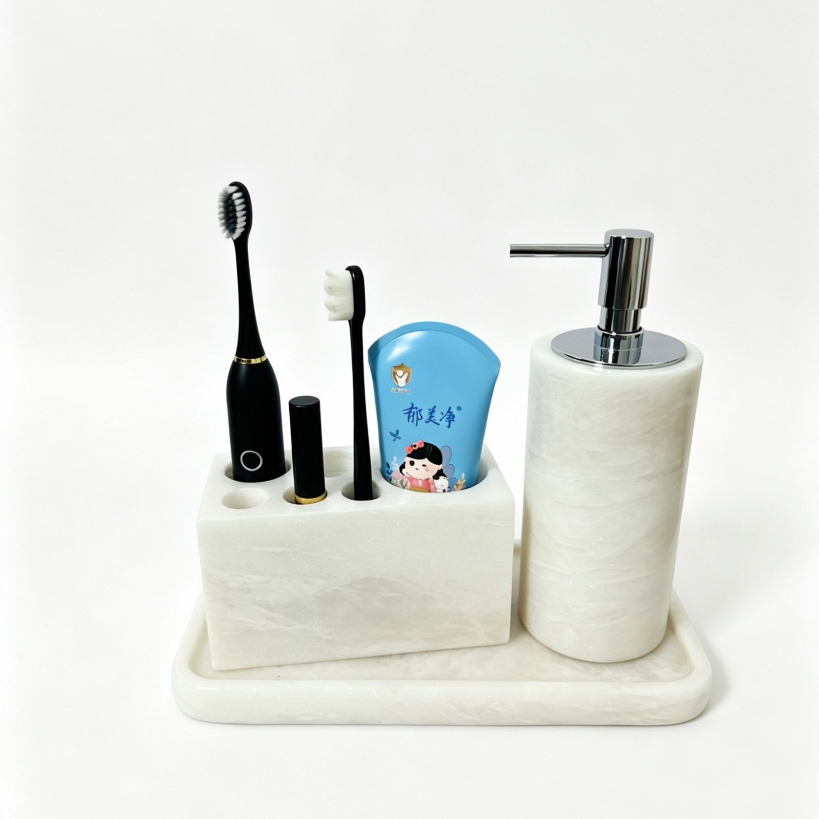 White Bathroom Accessory Set natural stone wholesale product