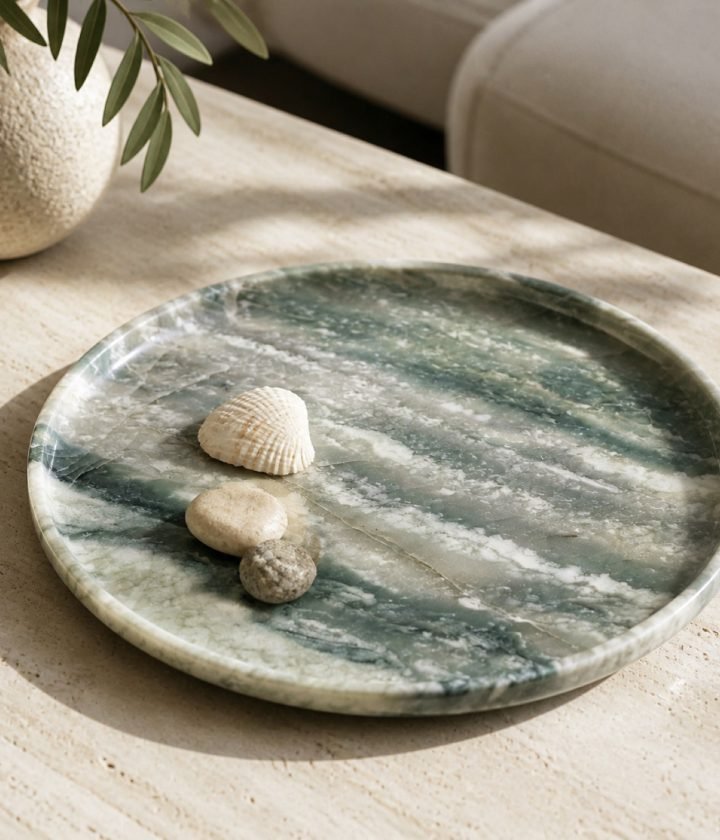 Green Round Stone Display Platter product view 2