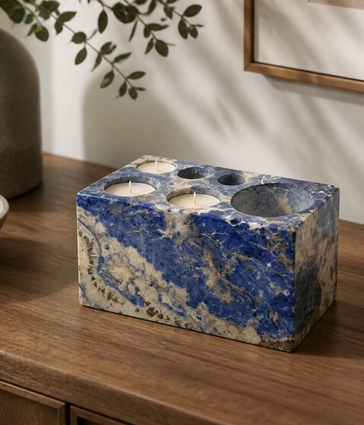 Blue Rectangular Stone Block product view 2