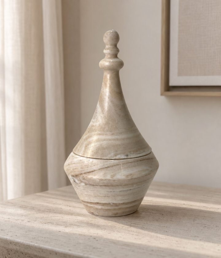 Cream Lidded Vase product view 2