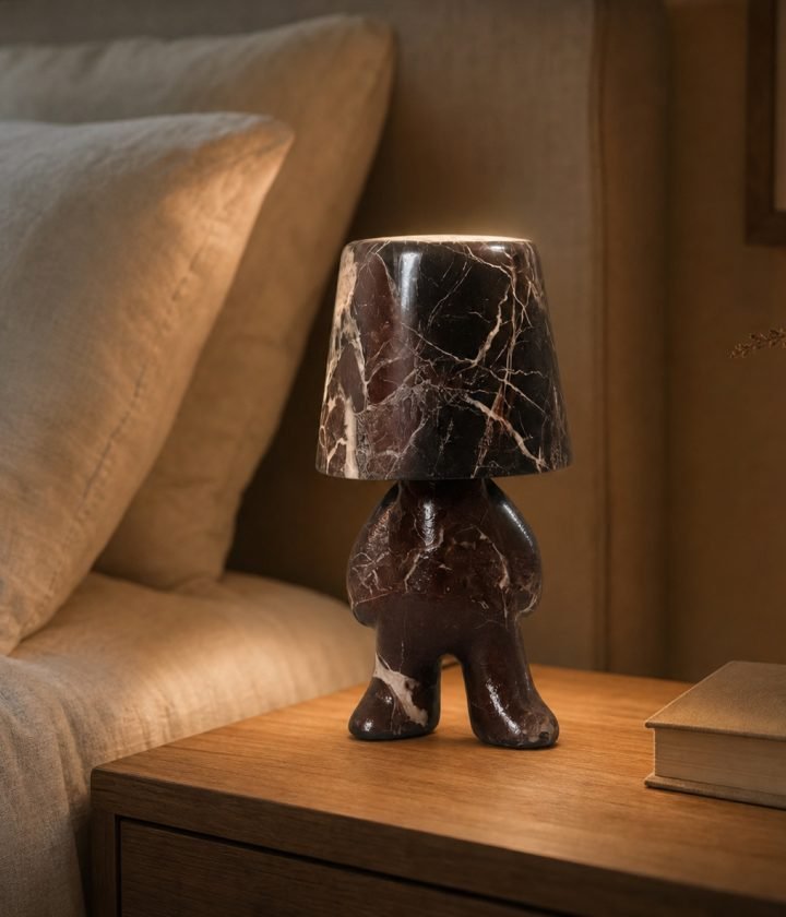 Dark Stone Table Lamp Standing product view 2