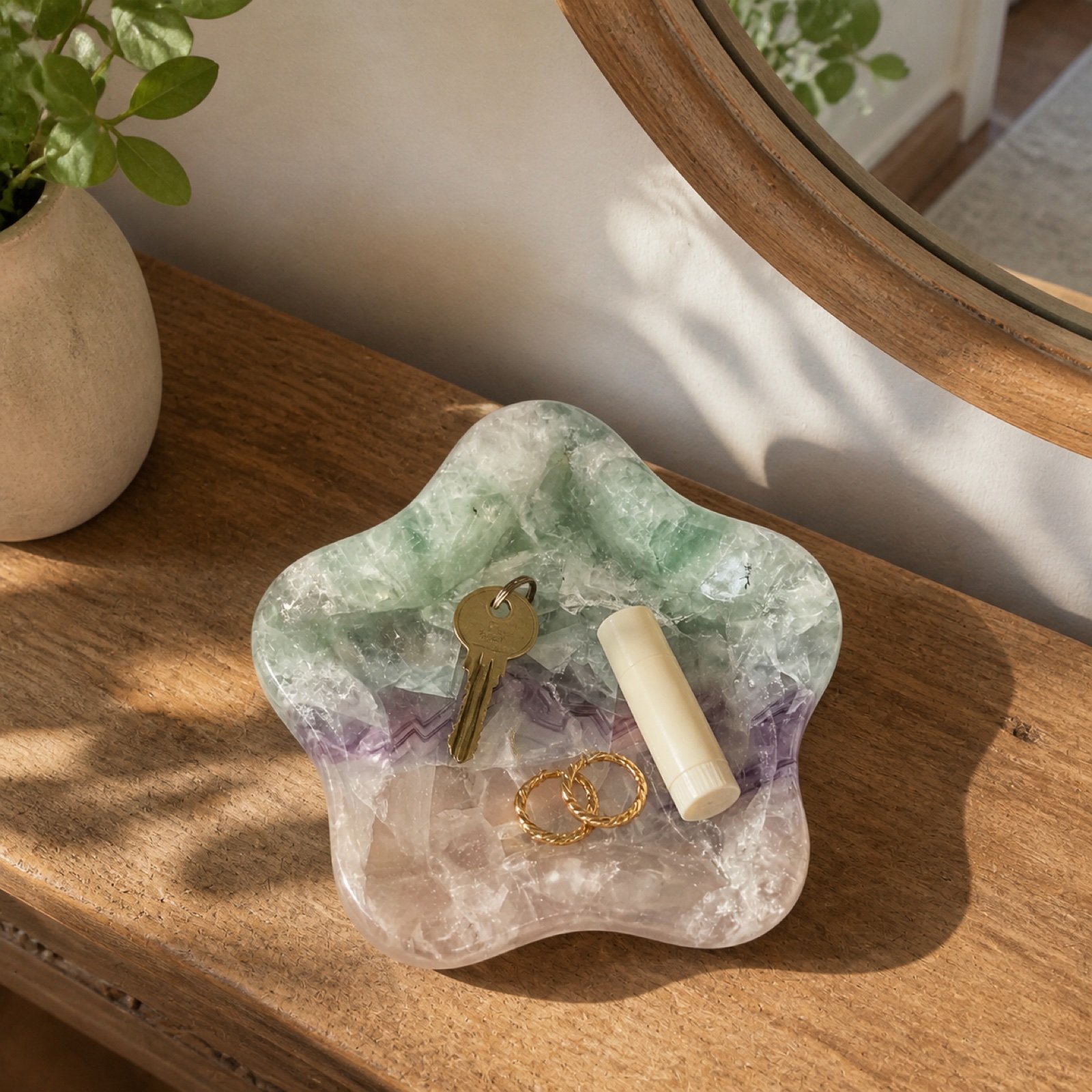 Multicolor Star Plaque in a styled natural stone interior