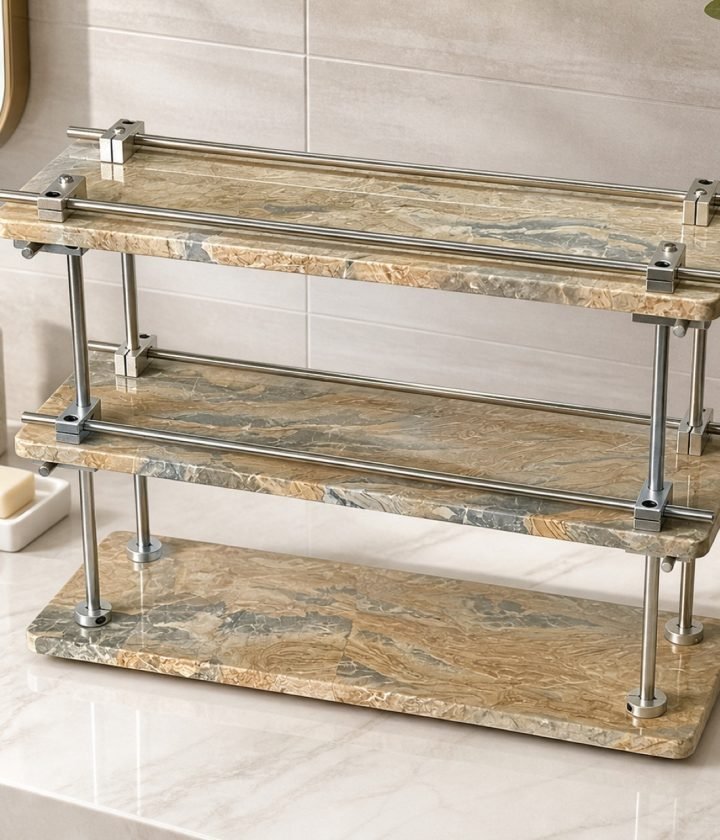 Tan Three Tier Shelf product view 2