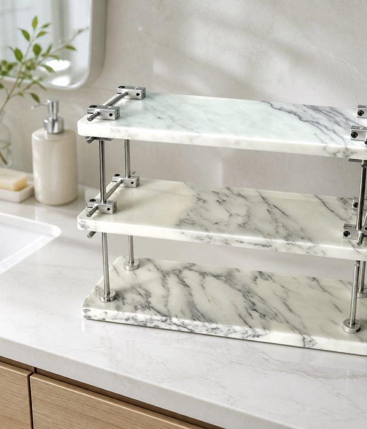 White Three Tier Shelf product view 2
