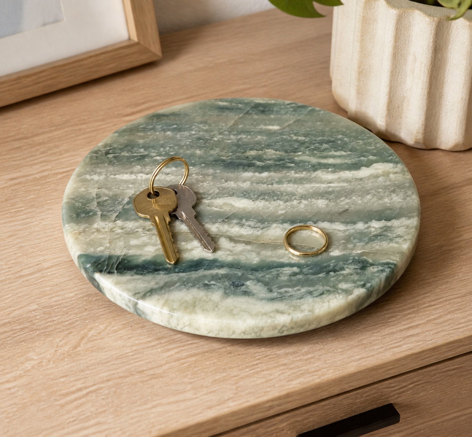 Green Round Stone Display Platter product view 3