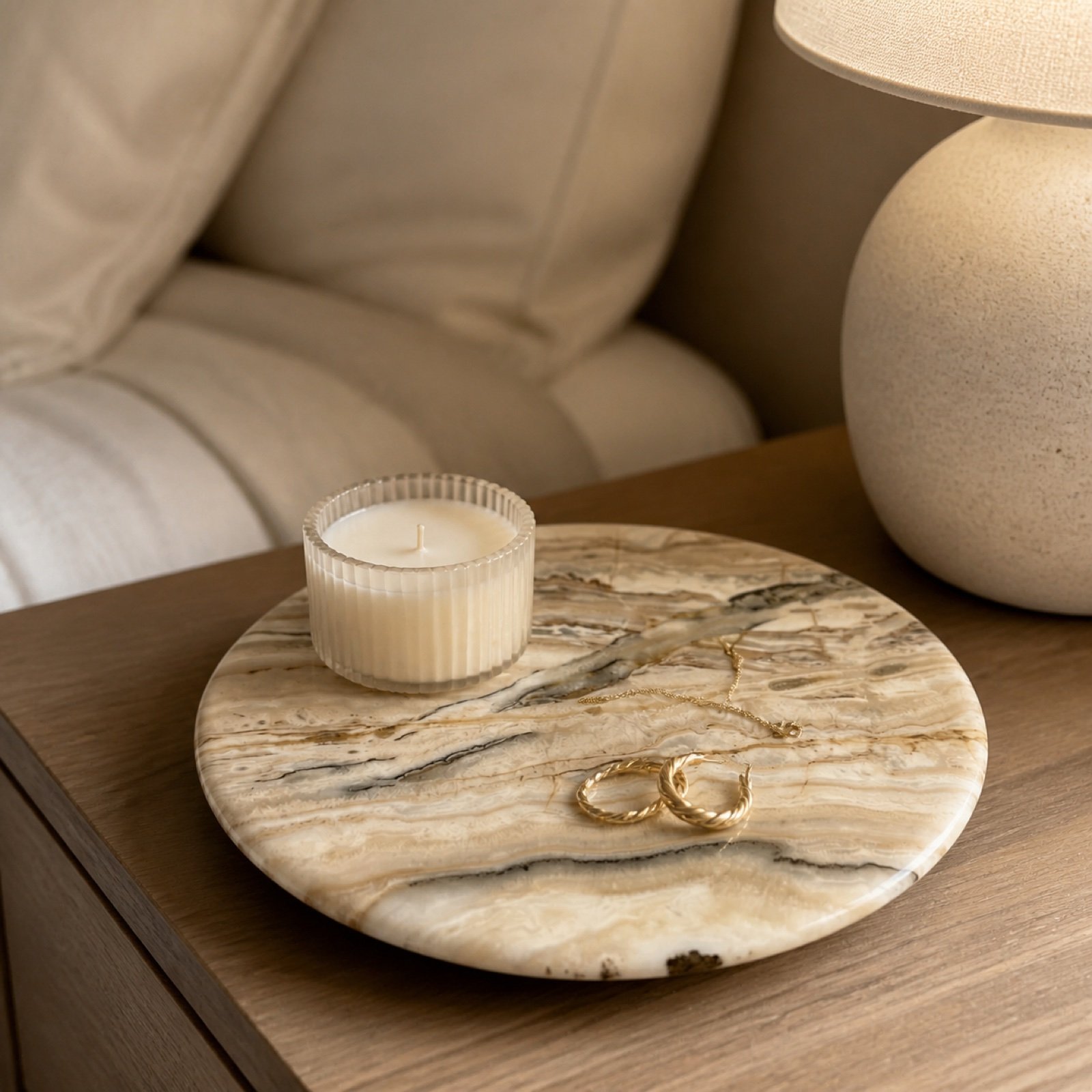 Beige Round Disc product view 3