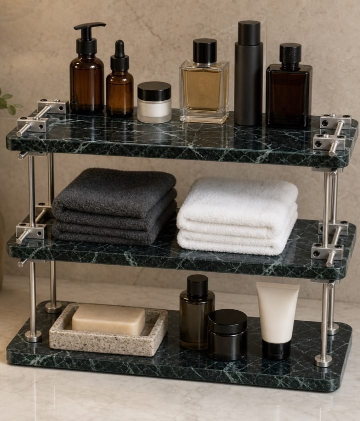 Black Three Tier Shelf product view 3