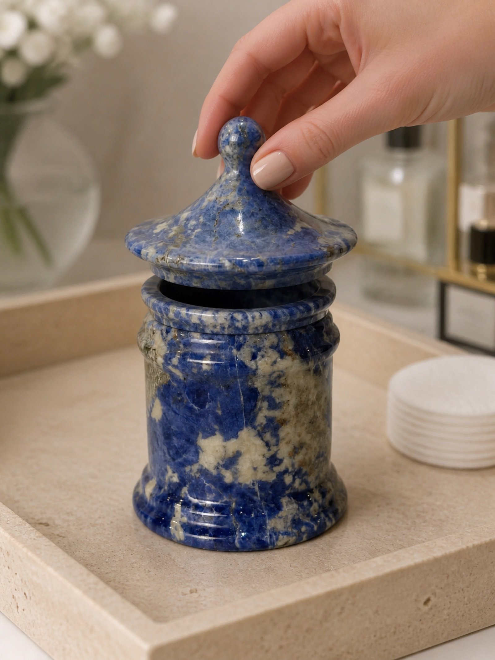 Blue Lidded Jar product view 3