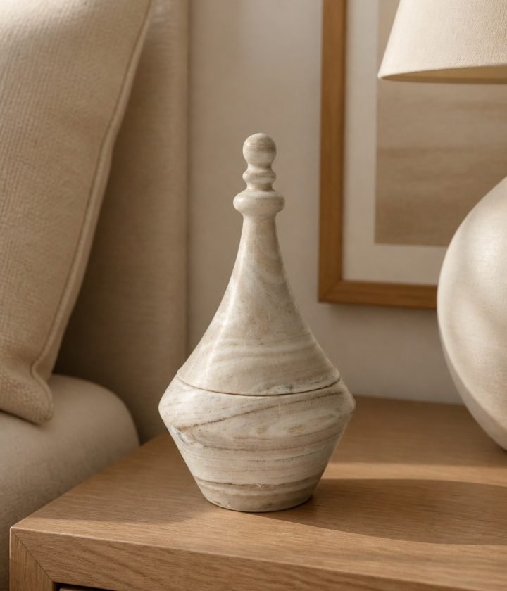 Cream Lidded Vase product view 3