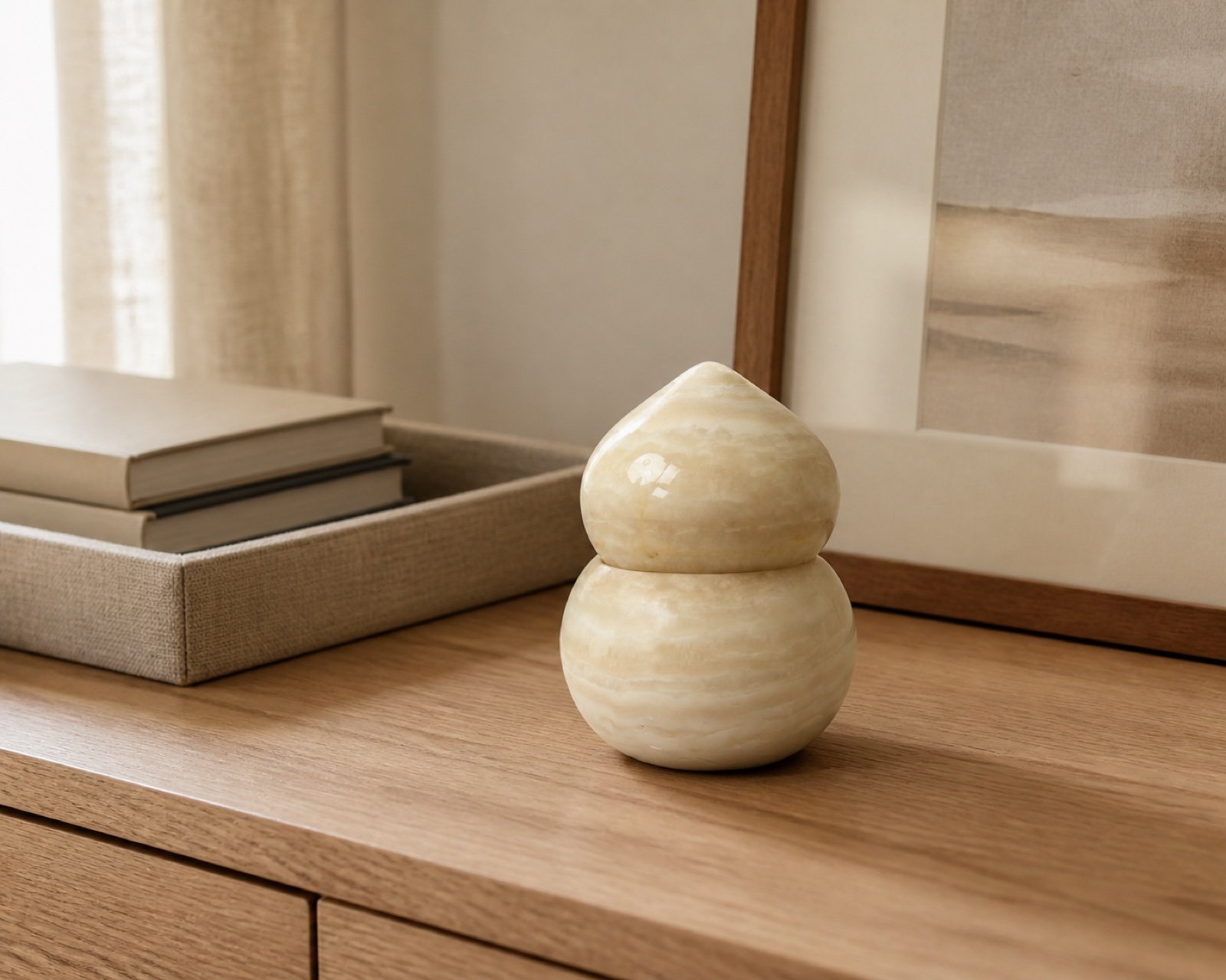 Cream Round Stacked Object product view 3
