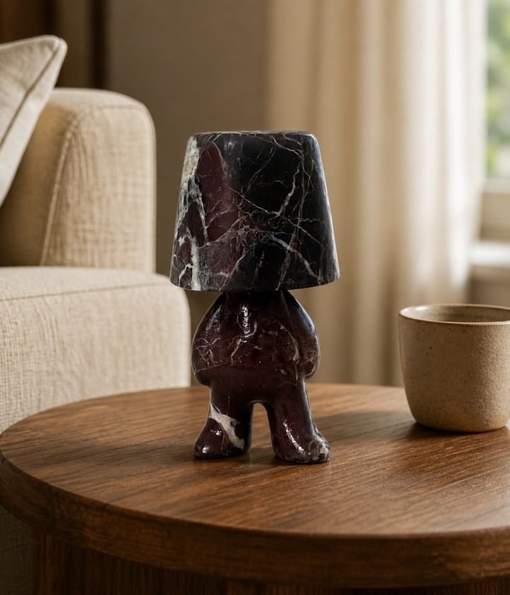 Dark Stone Table Lamp Standing product view 3