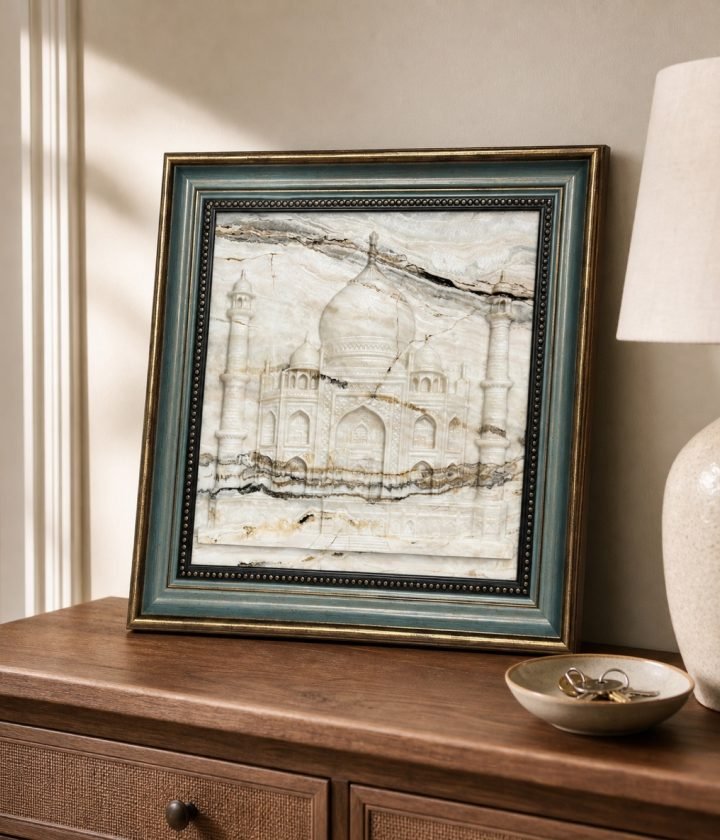 Framed Marble Art White product view 3