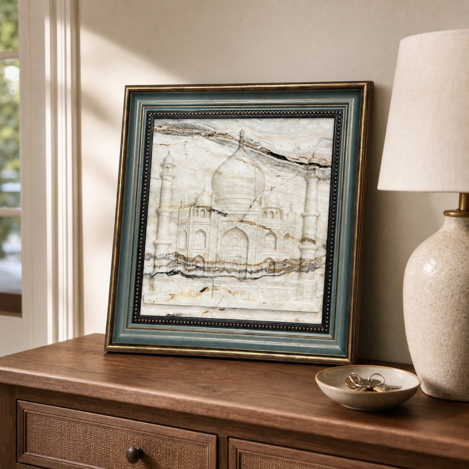 Framed Marble Art White product view 3