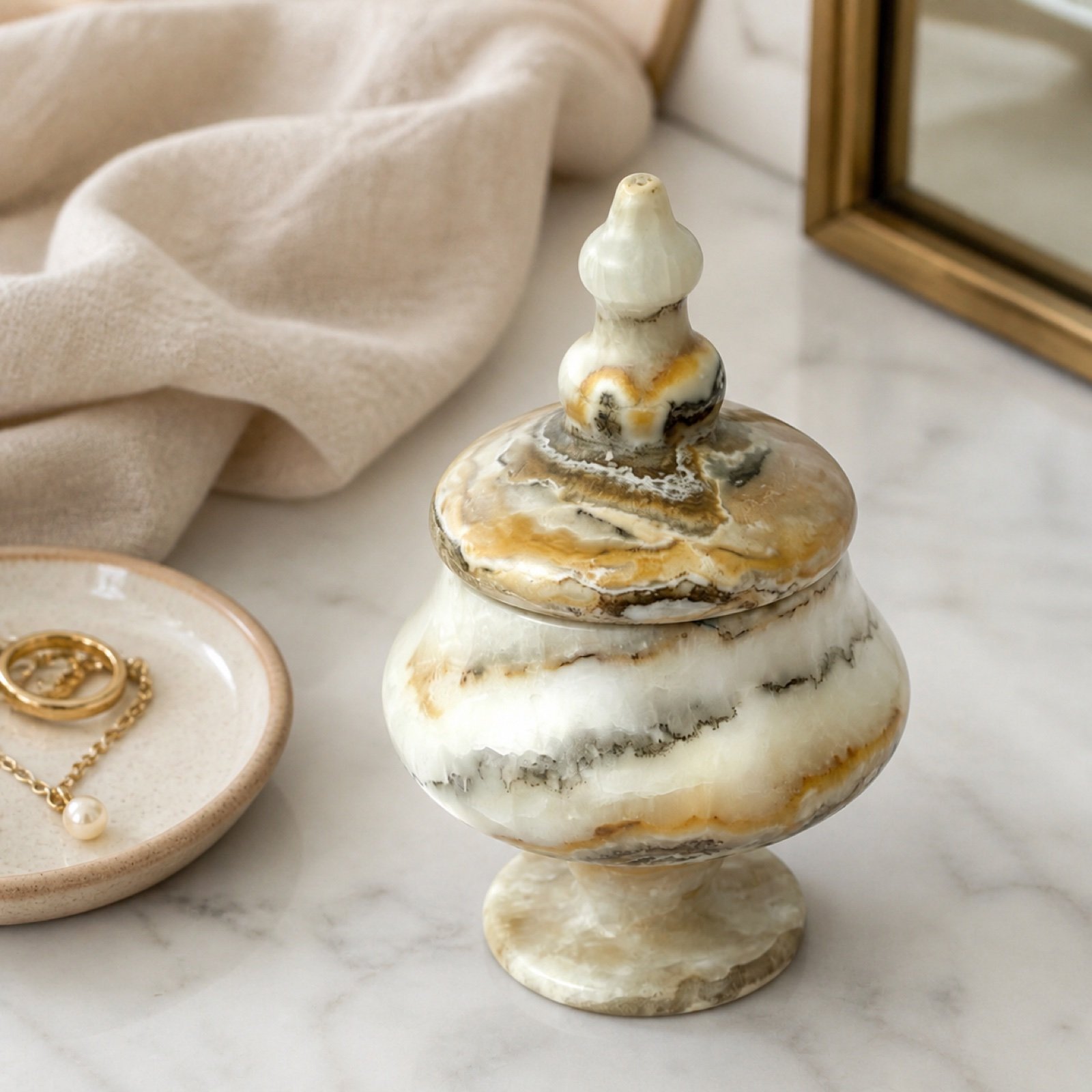Lidded Pedestal Jar product view 3