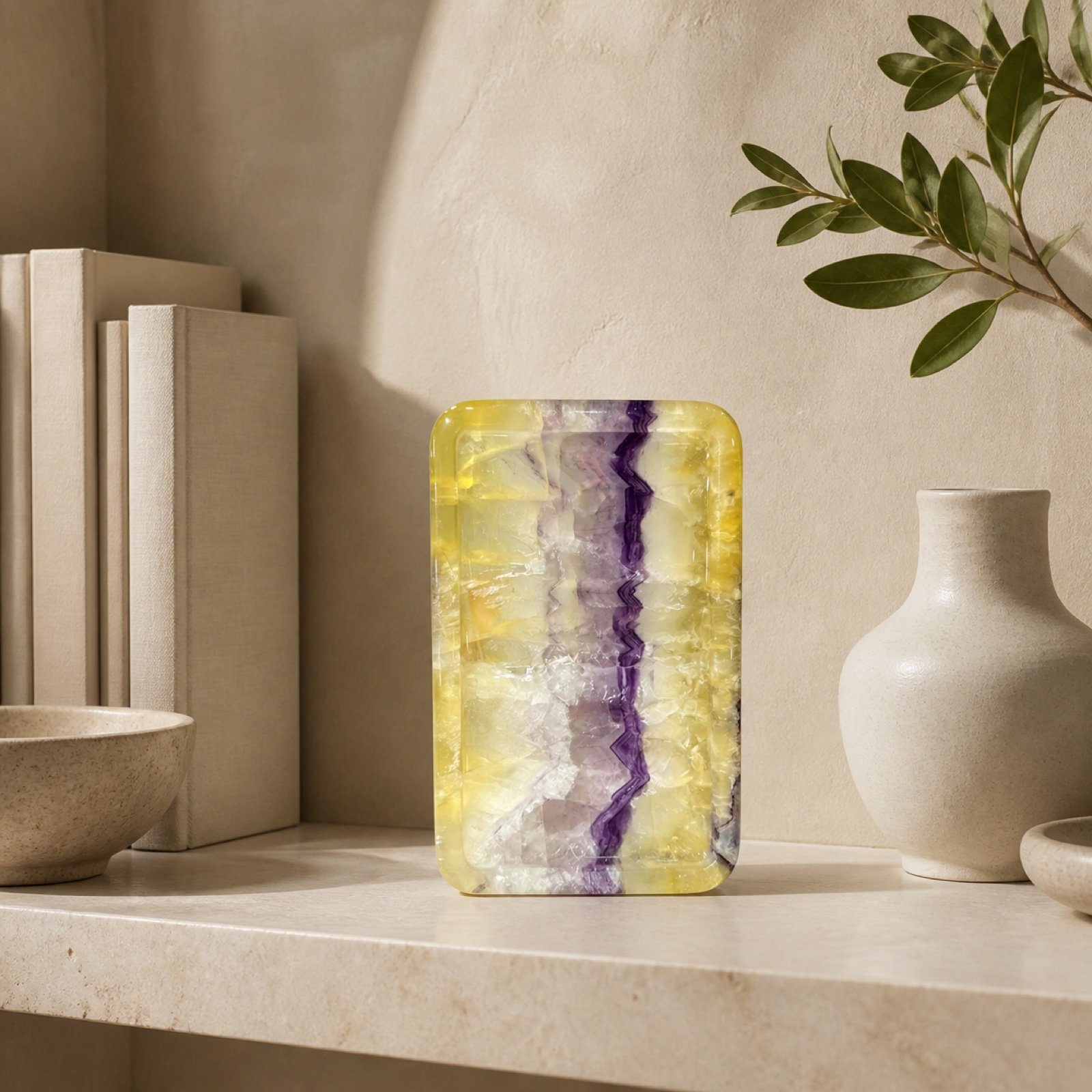 Purple Yellow Rectangular Plaque product view 3