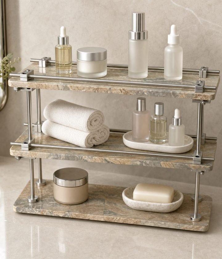 Tan Three Tier Shelf product view 3