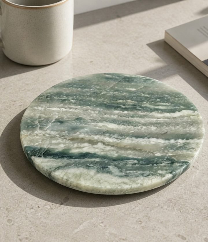 Green Round Stone Display Platter product view 4