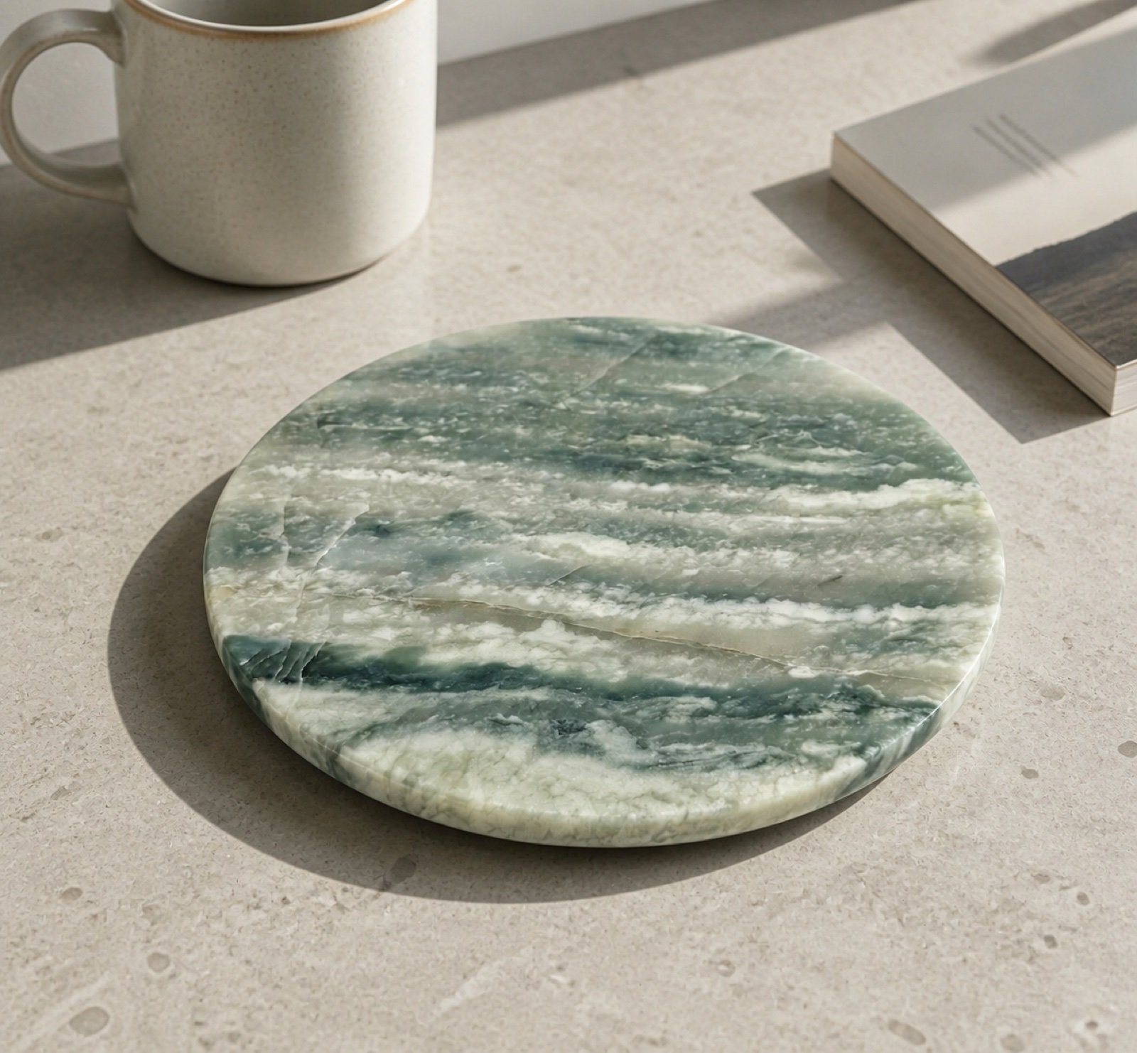 Green Round Stone Display Platter product view 4