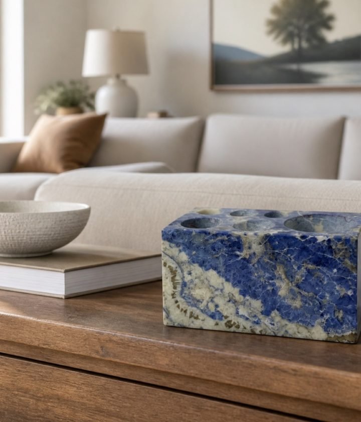 Blue Rectangular Stone Block product view 4