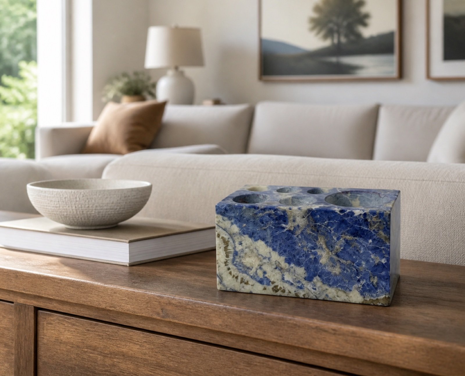 Blue Rectangular Stone Block product view 4