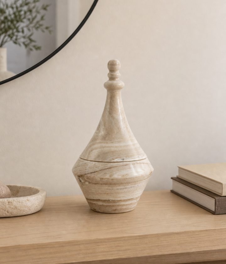 Cream Lidded Vase product view 4