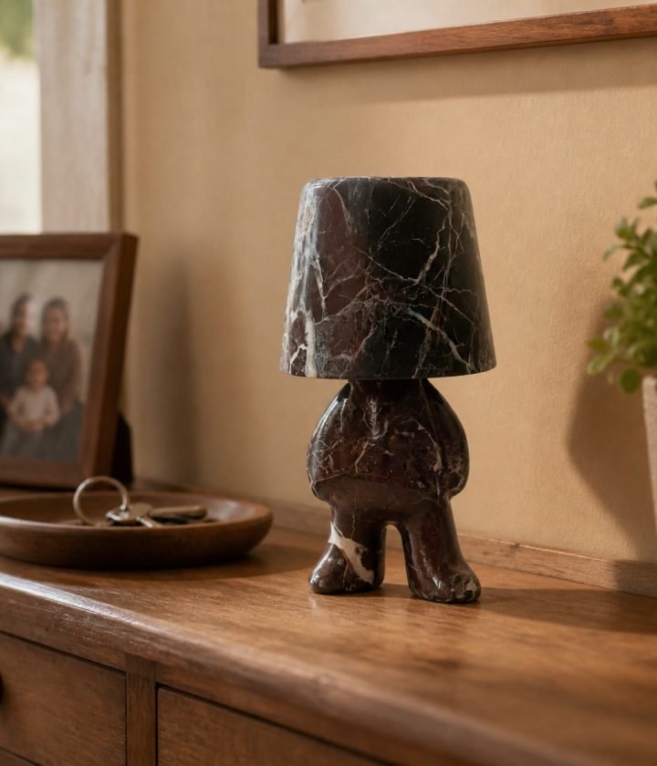 Dark Stone Table Lamp Standing product view 4