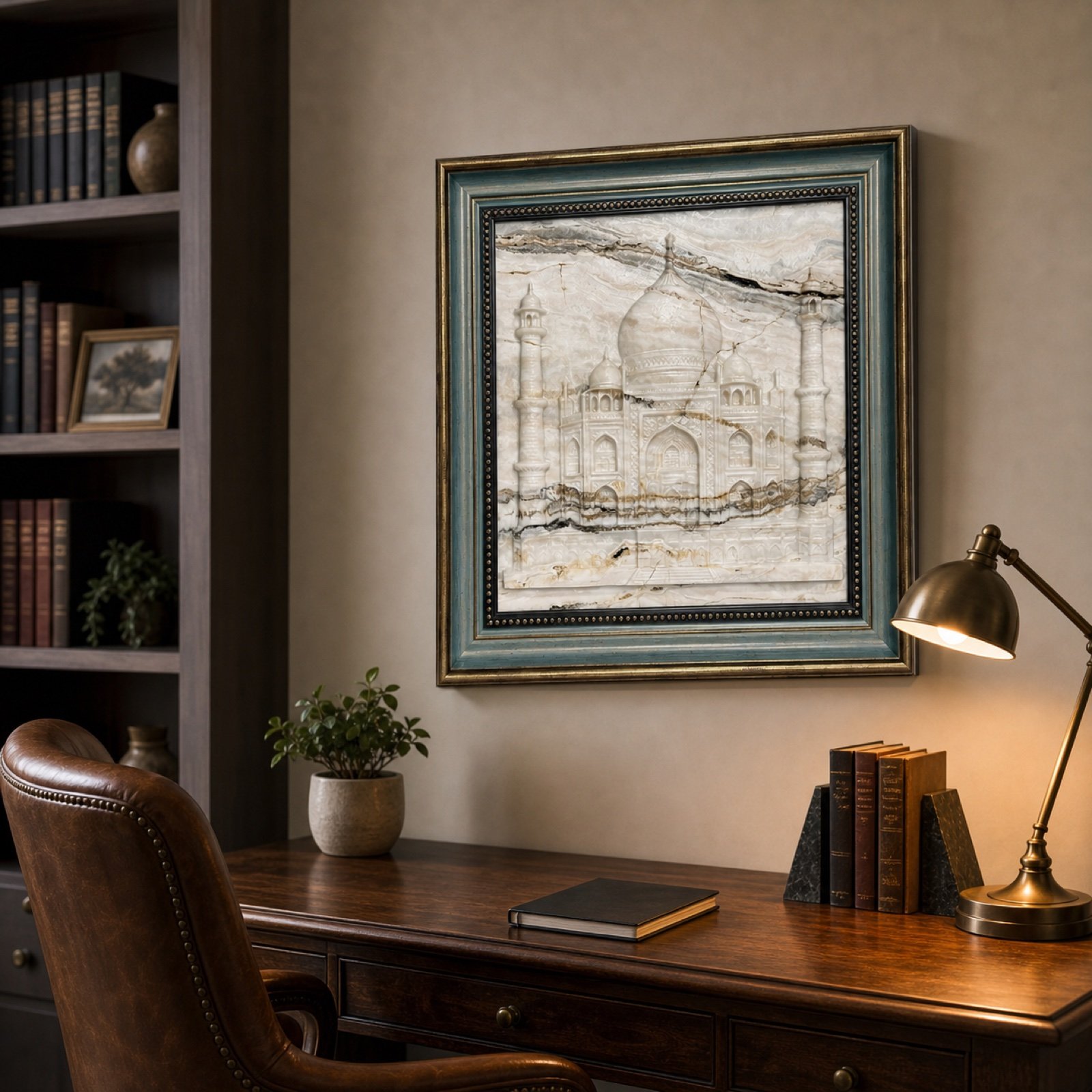 Framed Marble Art White product view 4