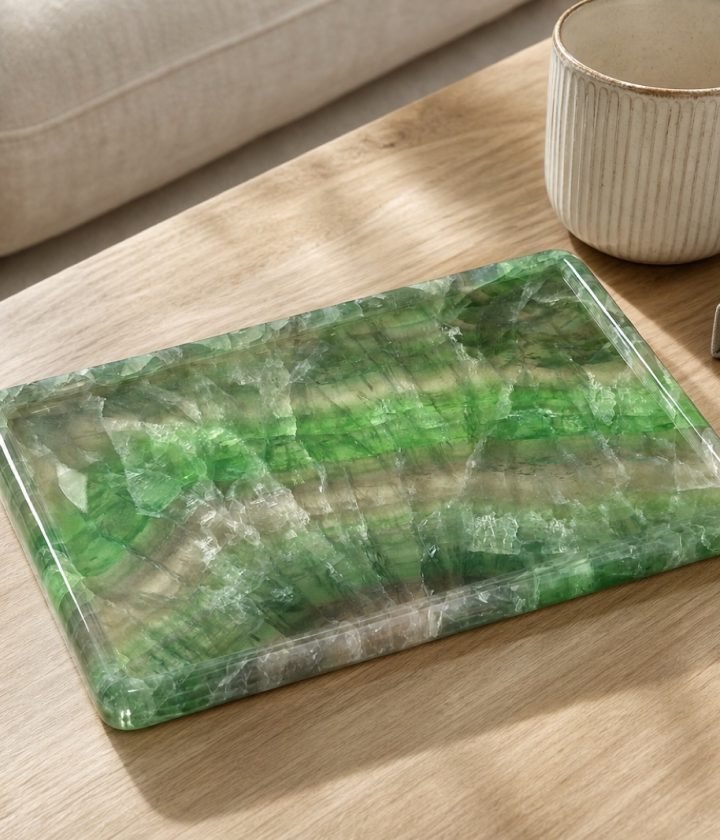 Green Striped Rectangle Plaque product view 4