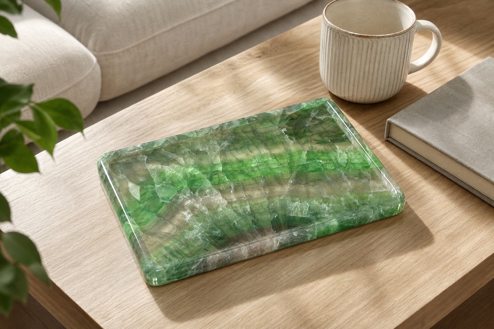 Green Striped Rectangle Plaque product view 4