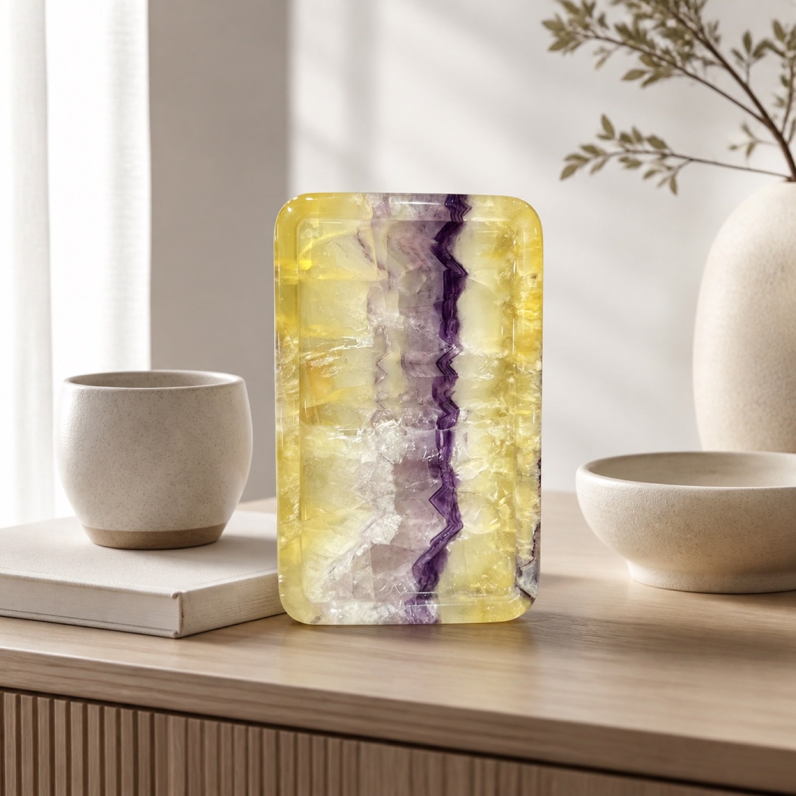 Purple Yellow Rectangular Plaque product view 4