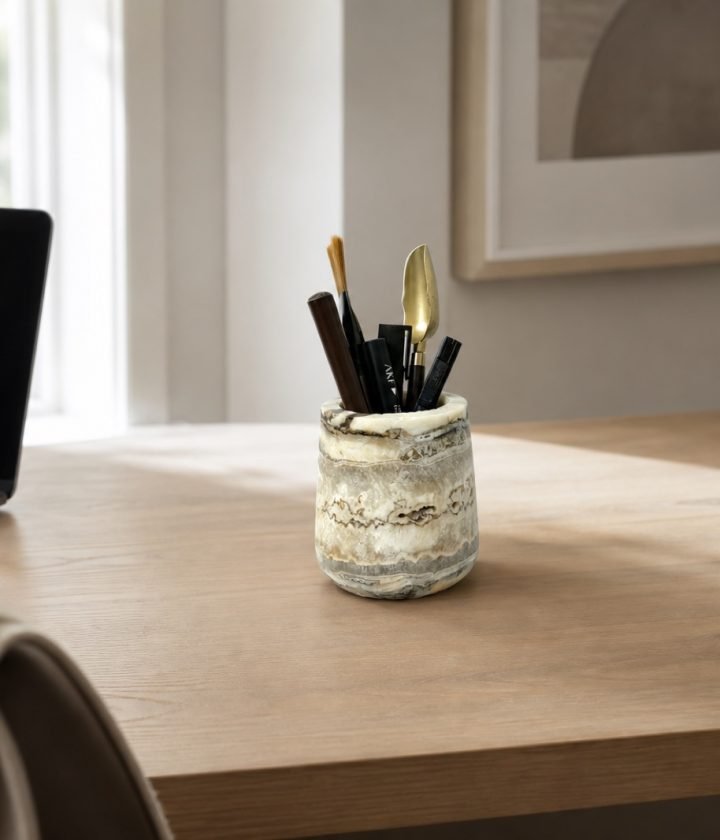Stone Pen Cup With Pens product view 4