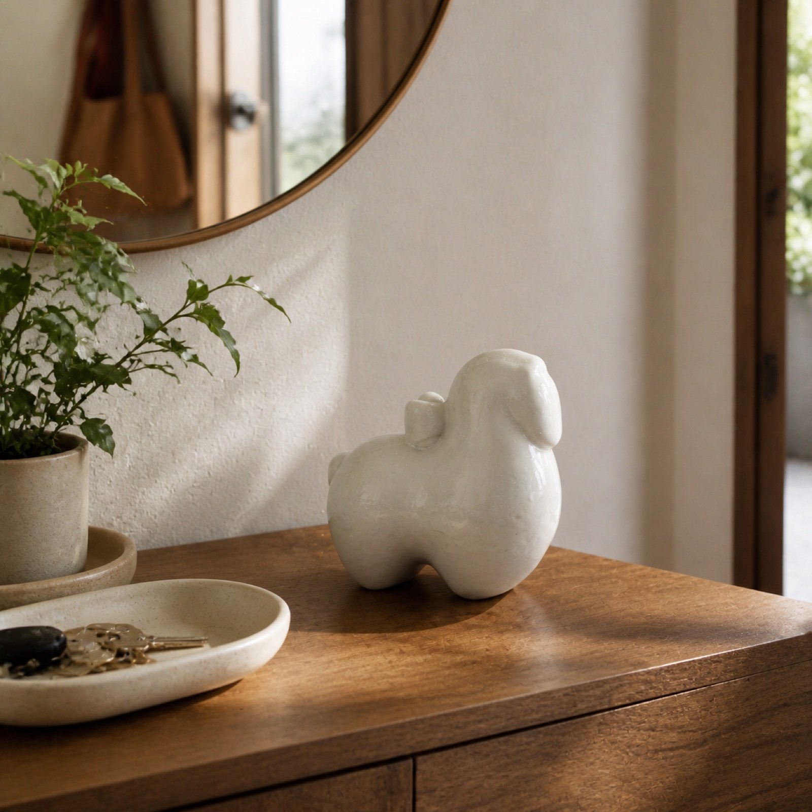 White Abstract Elephant Object product view 4