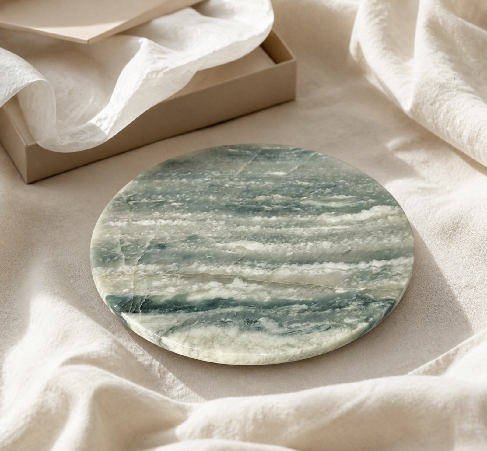 Green Round Stone Display Platter product view 5
