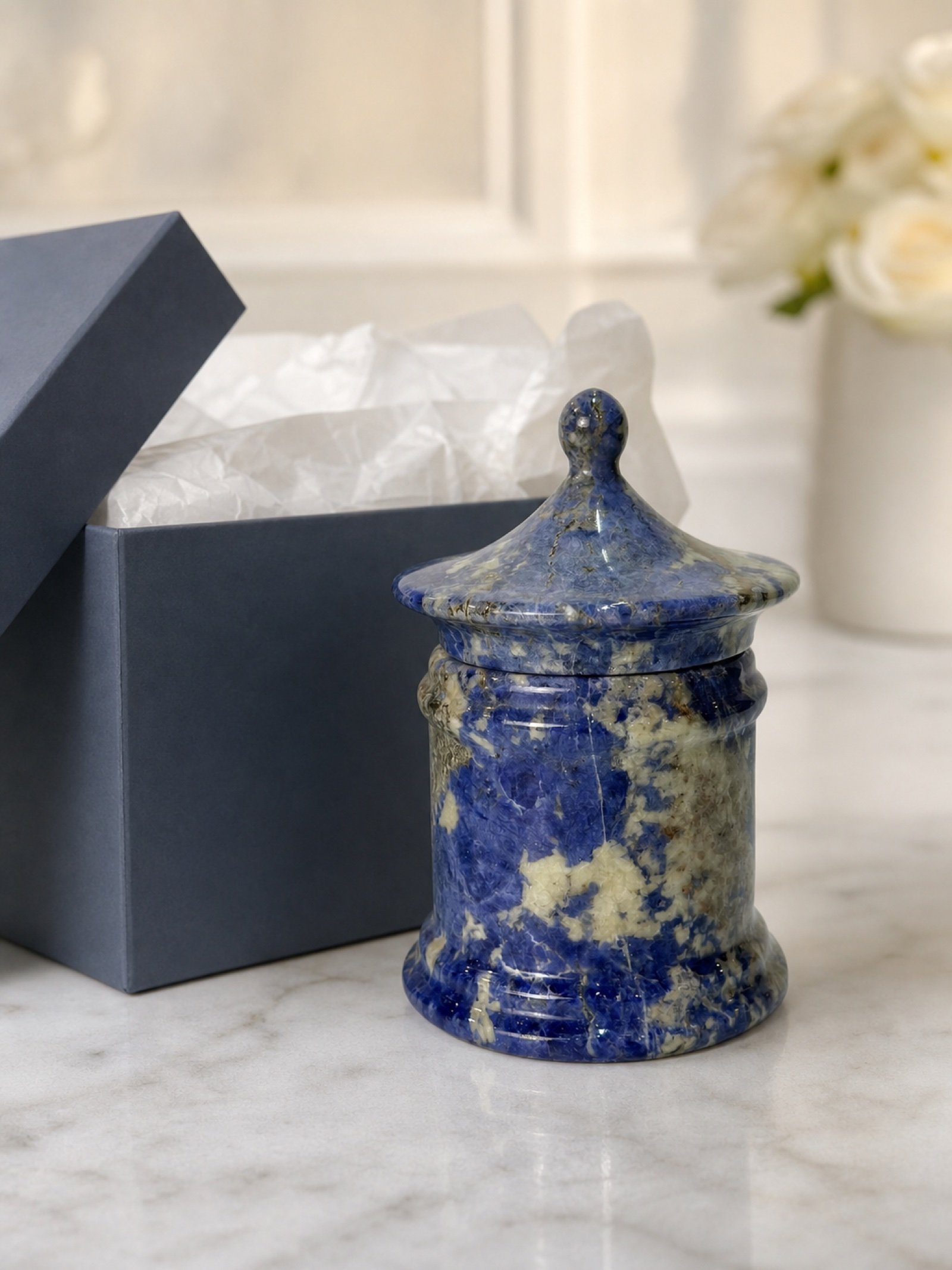 Blue Lidded Jar product view 5