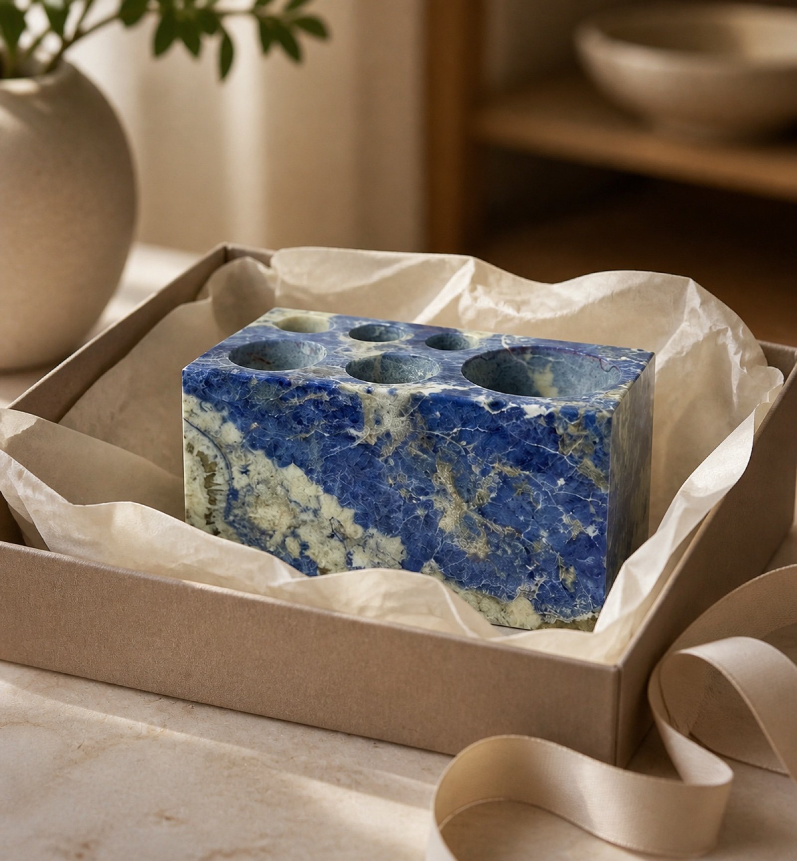 Blue Rectangular Stone Block product view 5