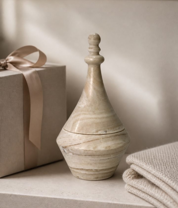 Cream Lidded Vase product view 5
