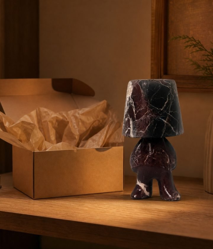 Dark Stone Table Lamp Standing product view 5