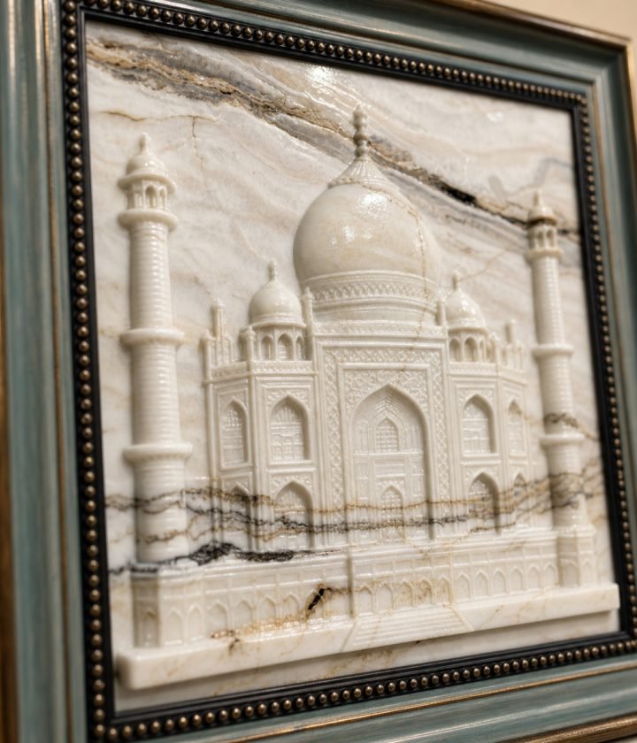 Framed Marble Art White product view 5